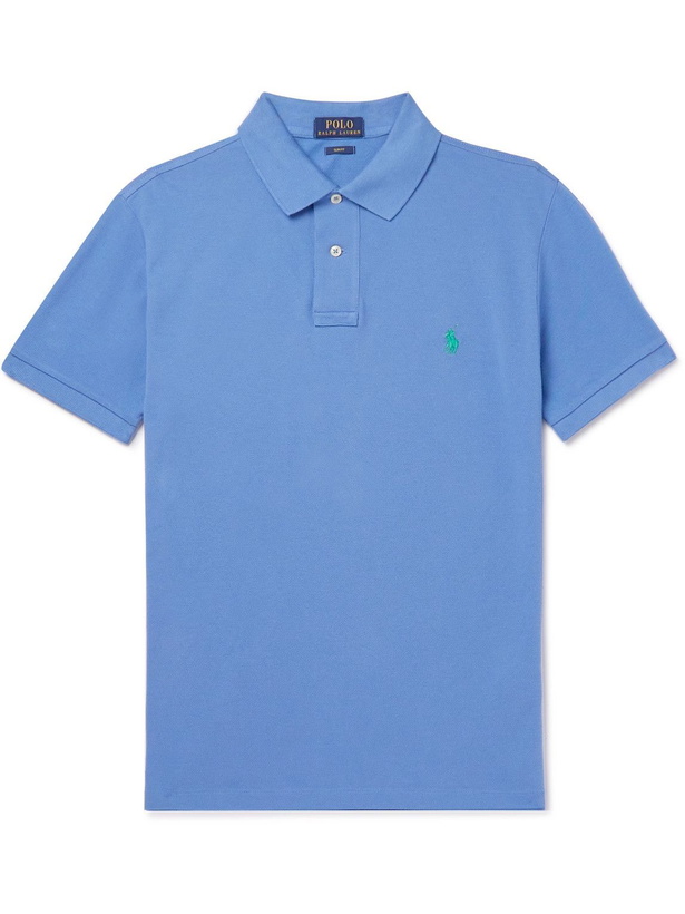 Photo: Polo Ralph Lauren - Slim-Fit Cotton-Piqué Polo - Blue