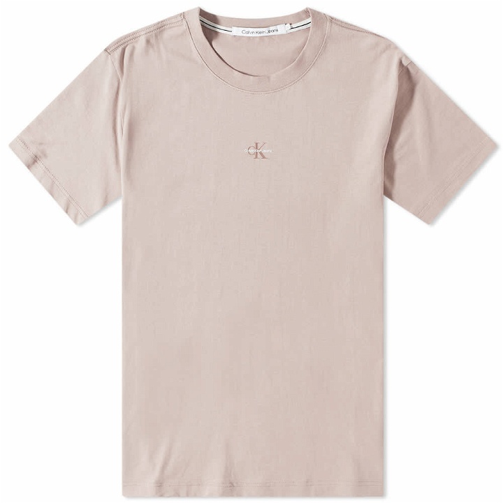 Photo: Calvin Klein Men's Micro Monologo T-Shirt in Dark Blush