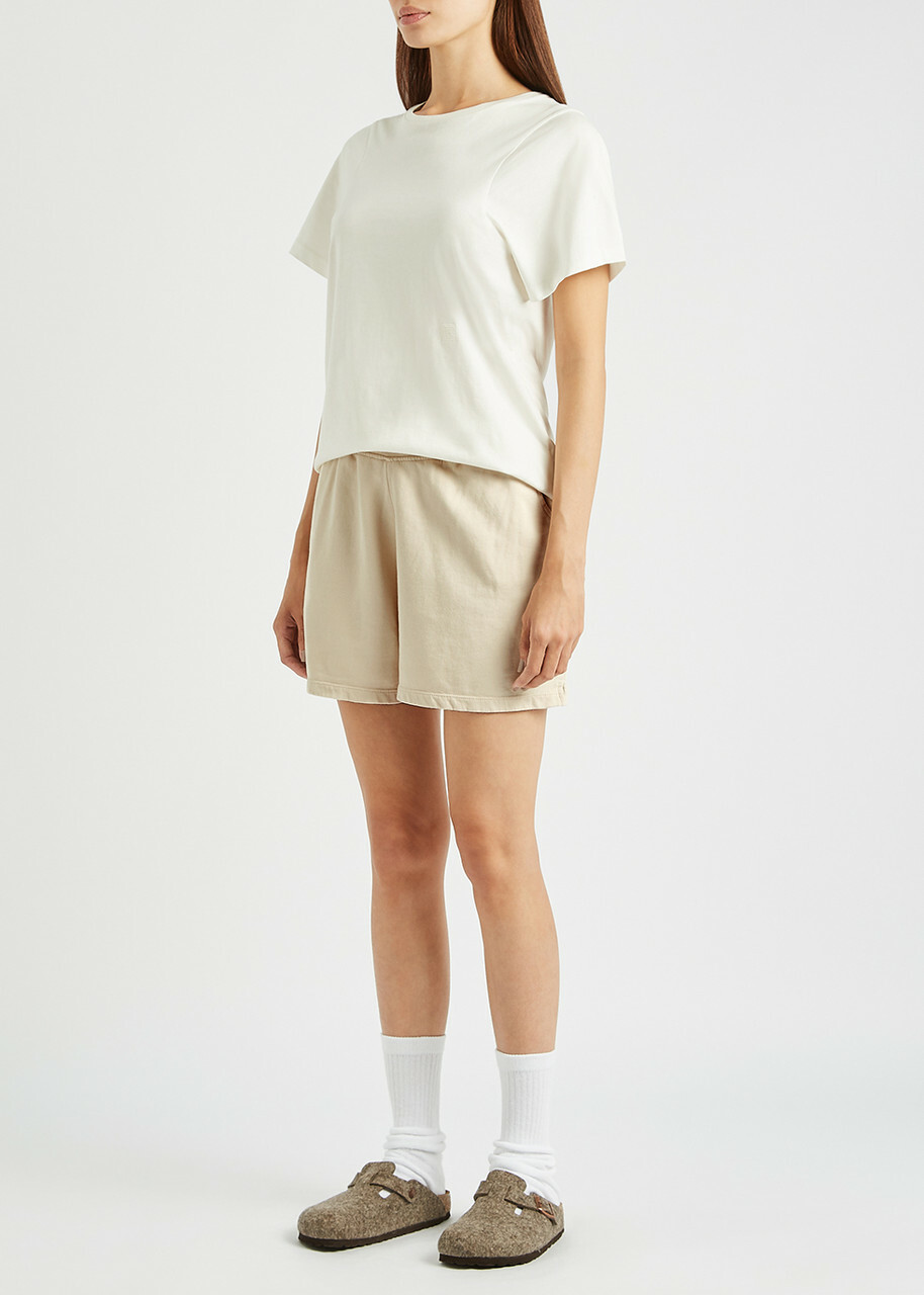 Colorful Standard Ivory Cotton Shorts, Shorts, Slant Side
