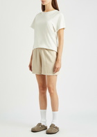 Colorful Standard Ivory Cotton Shorts, Shorts, Slant Side