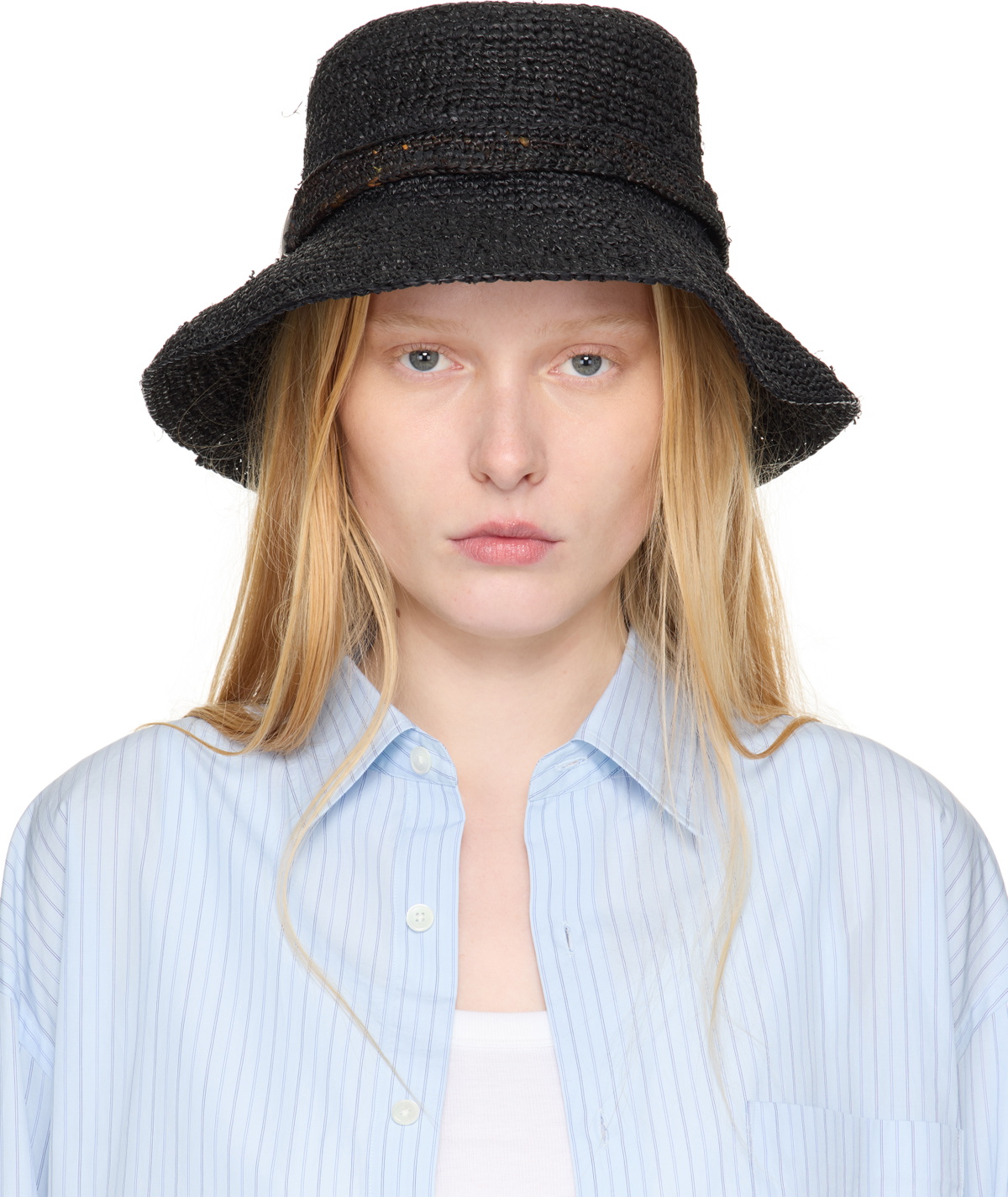 rag & bone Black Lela Rollable Bucket Hat