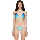 Casablanca Blue & Green Gradient String Beaded Bikini Top
