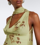 De La Vali Diosa floral scarf-detail georgette top