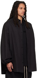 Essentials Black Spread Collar Shirt