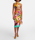 Dolce&Gabbana Floral silk-blend pencil skirt