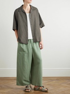 LOEWE - Paula's Ibiza Convertible-Collar Checked Linen-Blend Shirt - Green