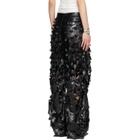 LU'U DAN Black Laser Cut Faux-Leather Trousers