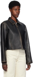 LOW CLASSIC Brown Faded Leather Jacket