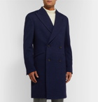 Richard James - Double-Breasted Mélange Wool-Jersey Overcoat - Blue