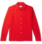 AMI - Checked Wool-Blend Flannel Shirt - Men - Red