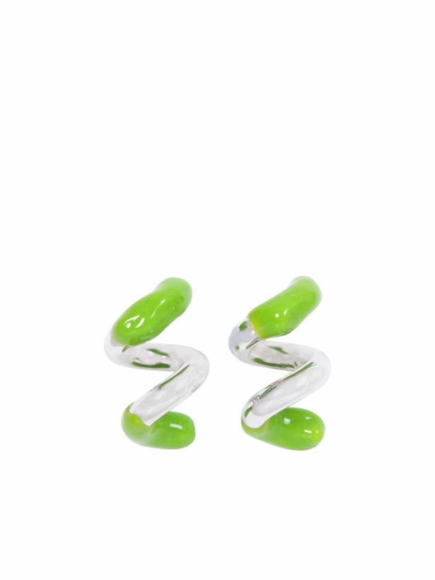 Photo: Sunnei Fusillo Rubberized Silver/ Green Earrings