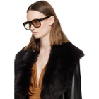 Saint Laurent Brown Oversized Square Sunglasses