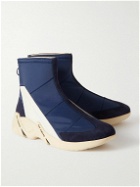Raf Simons - Cylon 22 Quilted Nylon, Leather and Suede Boots - Blue