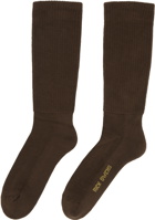 Rick Owens Brown Logo Socks