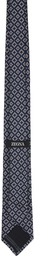 ZEGNA Navy & Gray Jacquard Tie