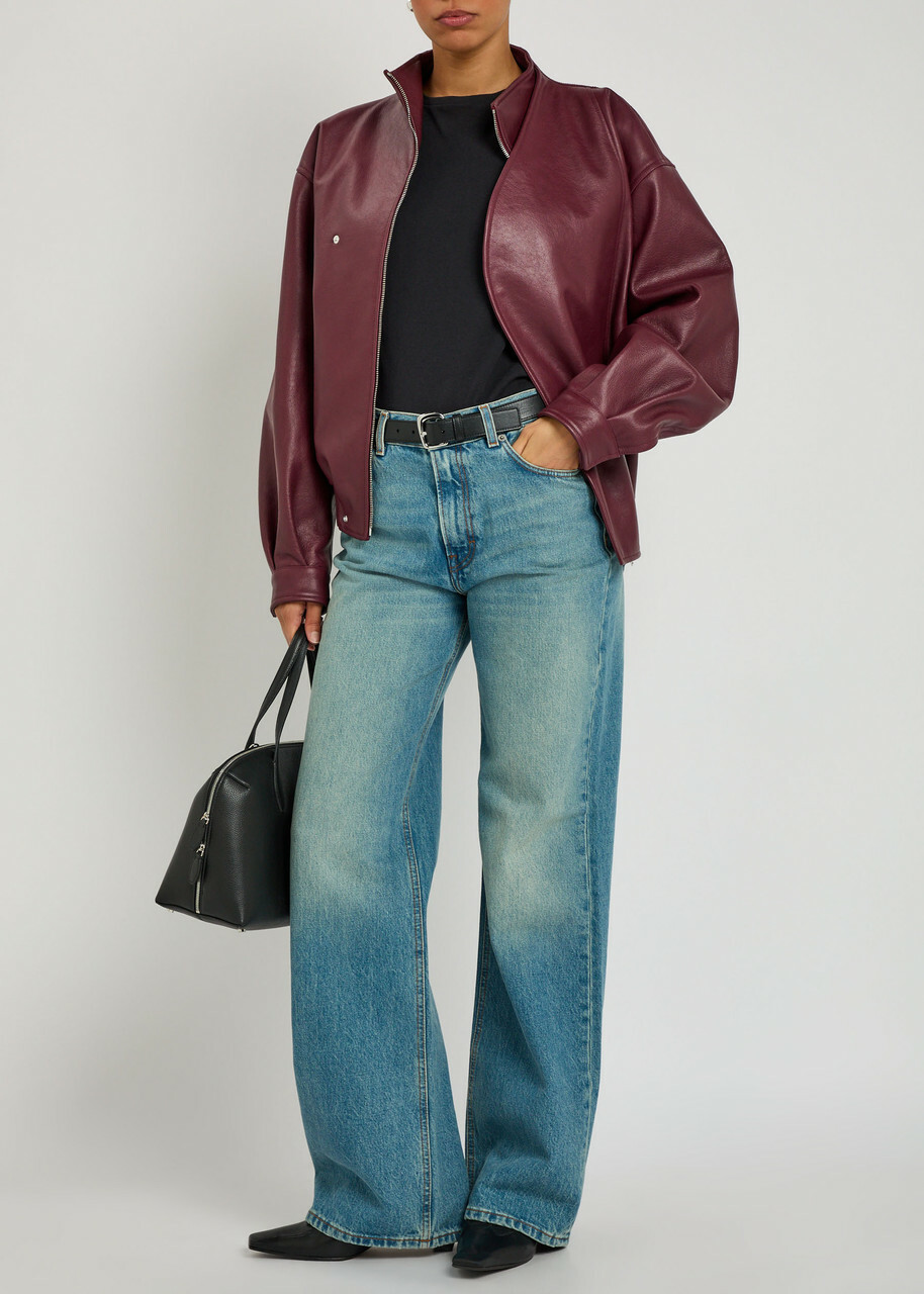 Haikure Korea Straight-leg Jeans Blue