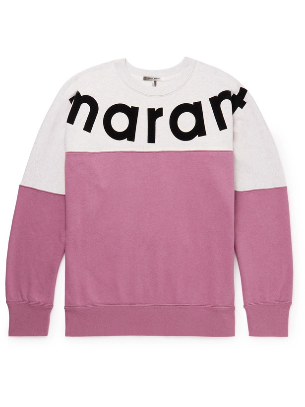 Photo: Isabel Marant - Howley Logo-Flocked Cotton-Blend Jersey Sweatshirt - Unknown