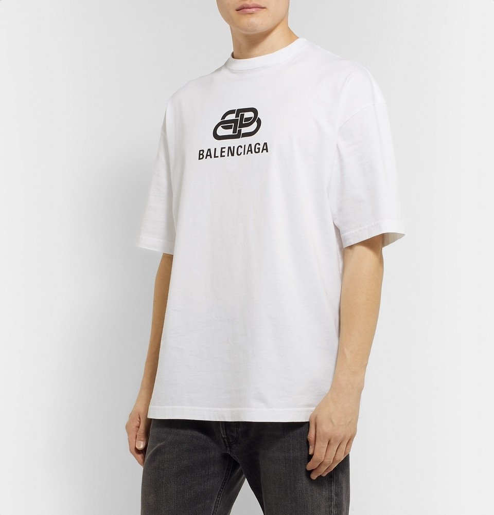 Balenciaga - Logo-Print Cotton-Jersey T-Shirt - White Balenciaga