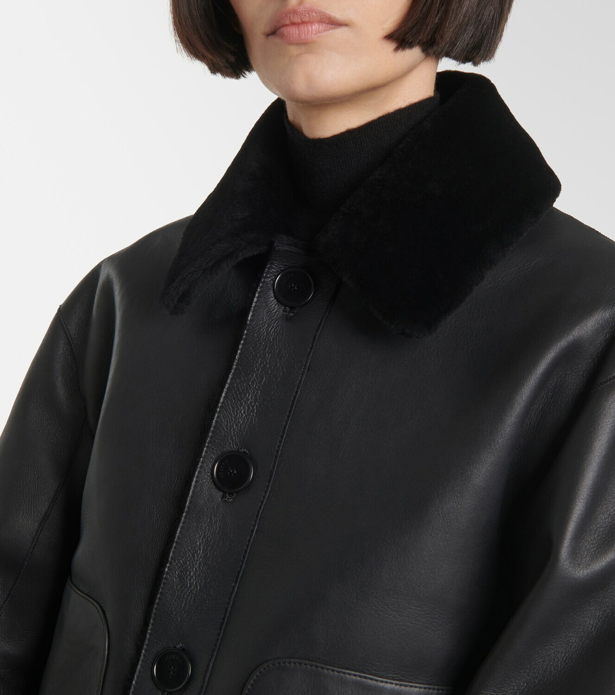 Joseph Reversible shearling and leather jacket