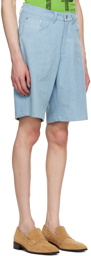 Theophilio SSENSE Exclusive Blue Denim Shorts