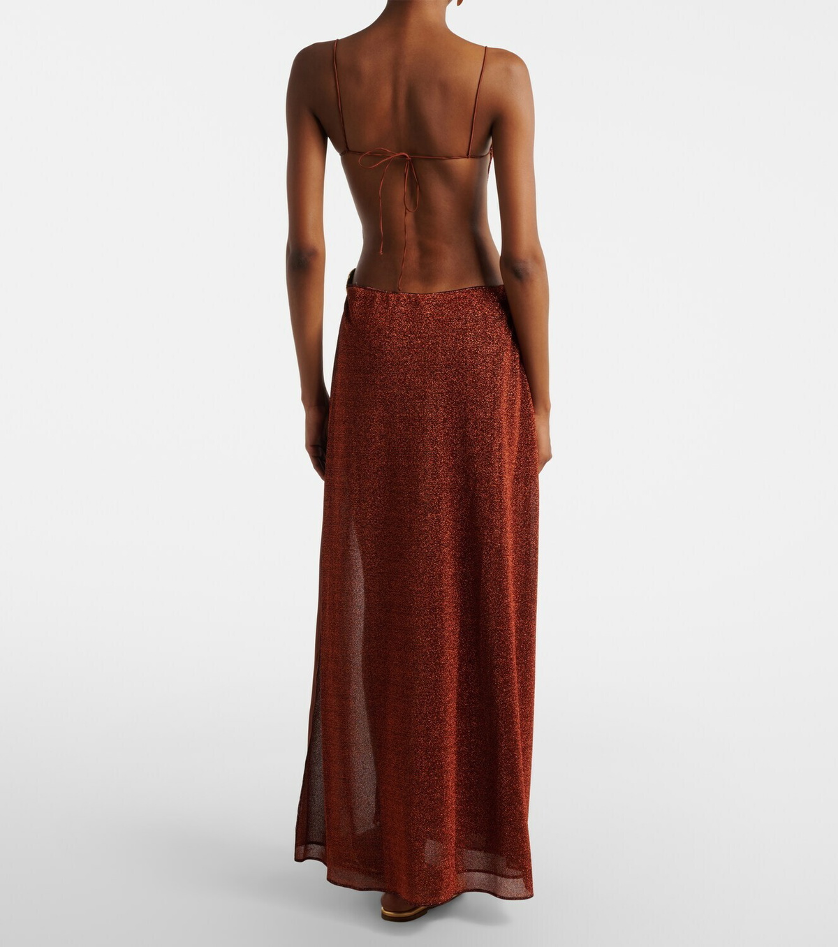 Oséree Lumière Shell open-back midi dress