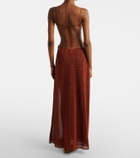 Oséree Lumière Shell open-back midi dress