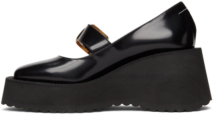 MM6 Maison Margiela Black Mary Jane Wedges MM6 Maison Margiela