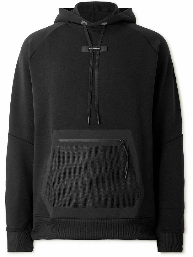 Photo: ON - Mesh-Panelled Logo-Appliquéd Recycled-Jersey Hoodie - Black