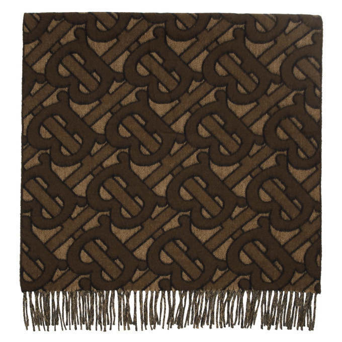 Photo: Burberry Brown Cashmere Monogram Scarf