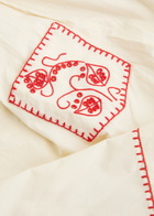 Never Fully Dressed Pollenca Embroidered Cotton Midi Skirt White