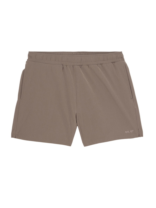 Photo: NN07 - Holiday 10039 Straight-Leg Short-Length Recycled-Shell Swim Shorts - Brown