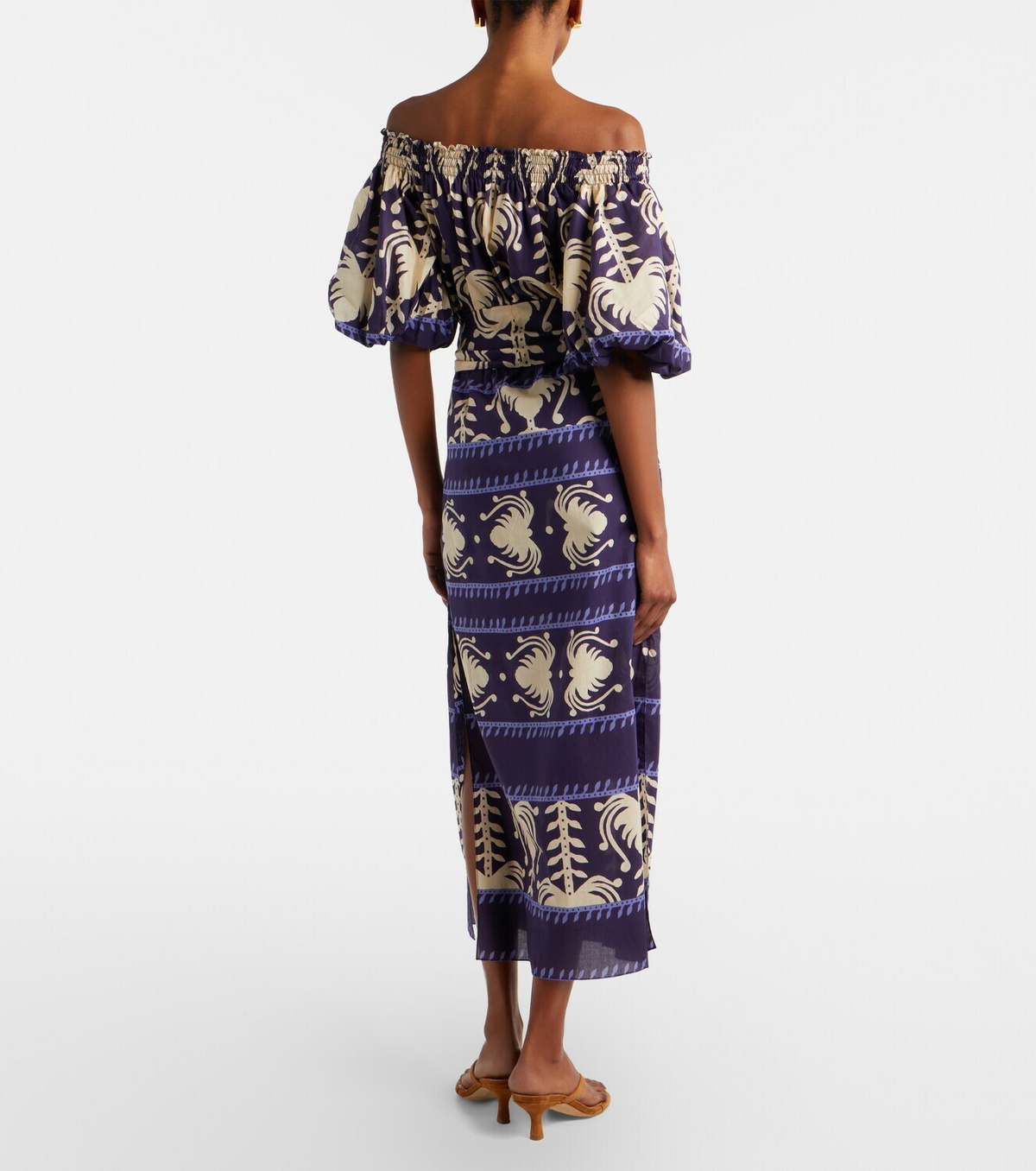 Johanna Ortiz Harbour Hues printed poplin midi dress