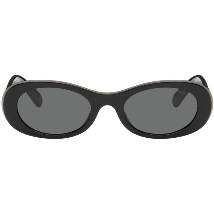 Photo: Miu Miu Eyewear Black Miu Glimpse Sunglasses