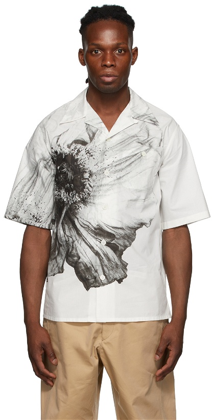 Photo: Alexander McQueen White Flower Print Short Sleeve Shirt