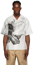 Alexander McQueen White Flower Print Short Sleeve Shirt