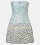 Là Fuori Floral sequined minidress