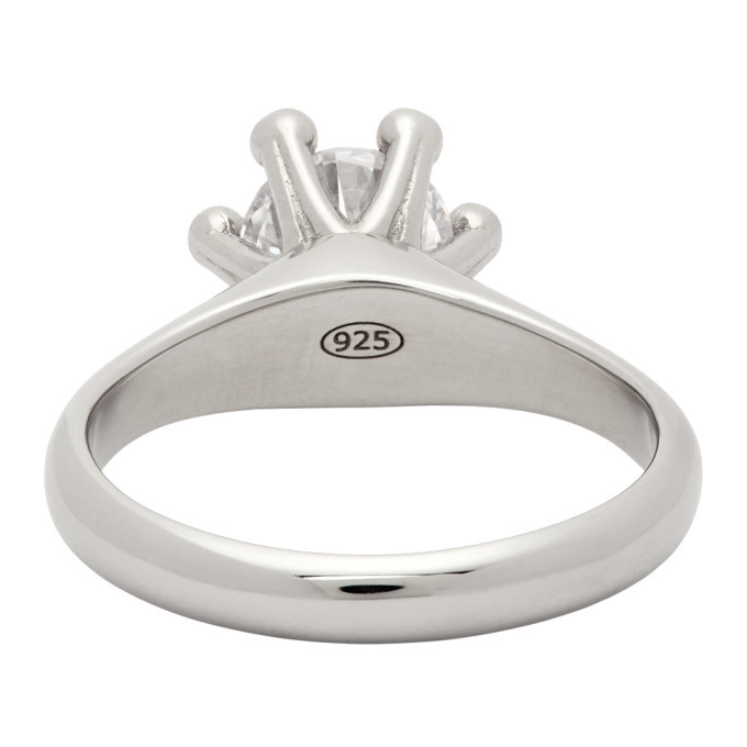 Dheygere Silver Solitare Pinky Ring