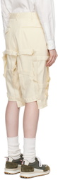 Comme des Garçons Homme Plus Off-White Frayed Edge Shorts