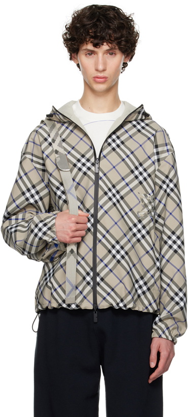 Photo: Burberry Gray Check Reversible Jacket