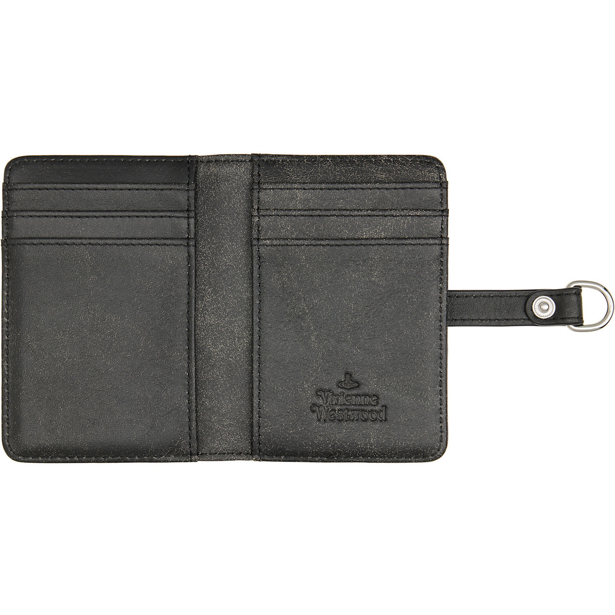 Vivienne Westwood Black Vertical Flap Card Holder
