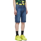 MSGM Blue Denim 70s Wash Shorts