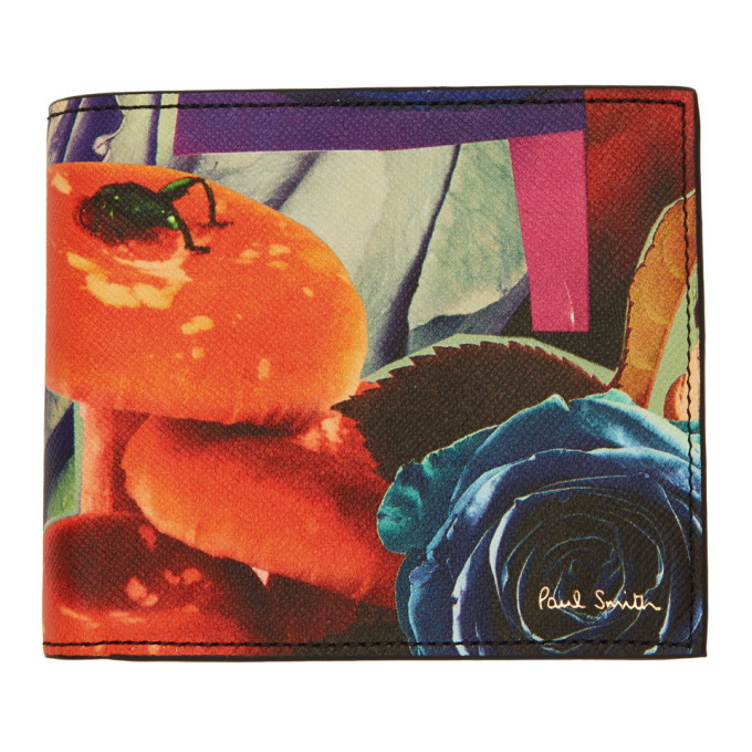Photo: Paul Smith Multicolor Collage Rose Print Bifold Wallet