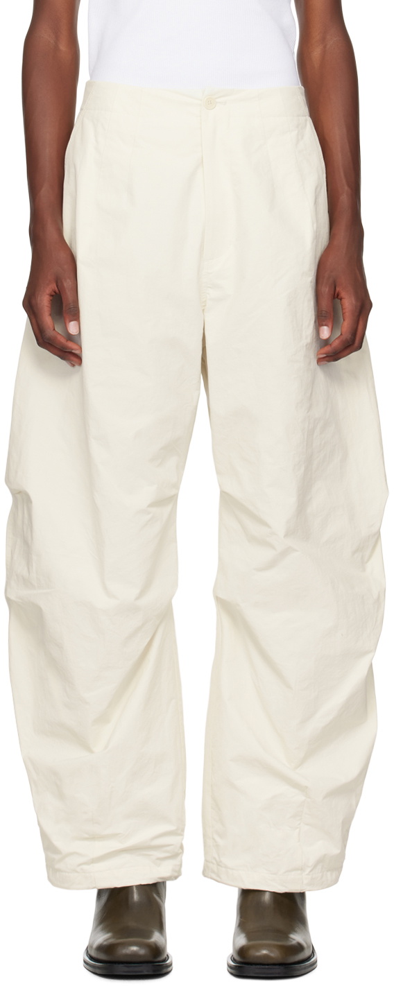 AMOMENTO Off-White Wide Capri Trousers