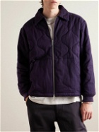 Metalwood - Throwing Fits Logo-Embroidered Quilted Cotton-Twill Jacket - Purple
