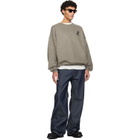 Fear of God ESSENTIALS Brown Holiday Embroidered Merino Crewneck Sweater