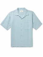 NN07 - Julio 5028 Convertible-Collar Linen and TENCEL™ Lyocell-Blend Shirt - Blue