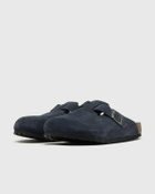 Birkenstock Boston Suede Leather Blue Mens Sandals & Slide