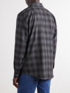 Zegna - Checked Cotton and Cashmere-Blend Shirt - Blue