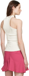 Talia Byre White Raw Edge Tank Top