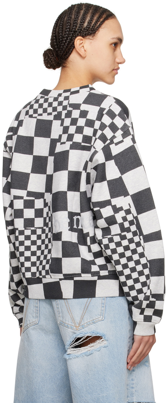 ERL Gray & Black Check Sweatshirt